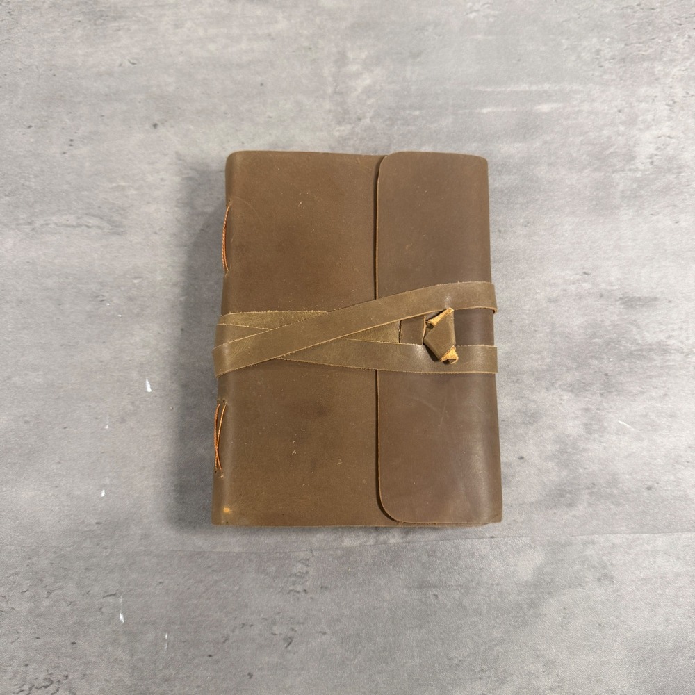 Handmade Leather Journal Brown Rustic Wrap Tie Sketchbook Diary Notebook